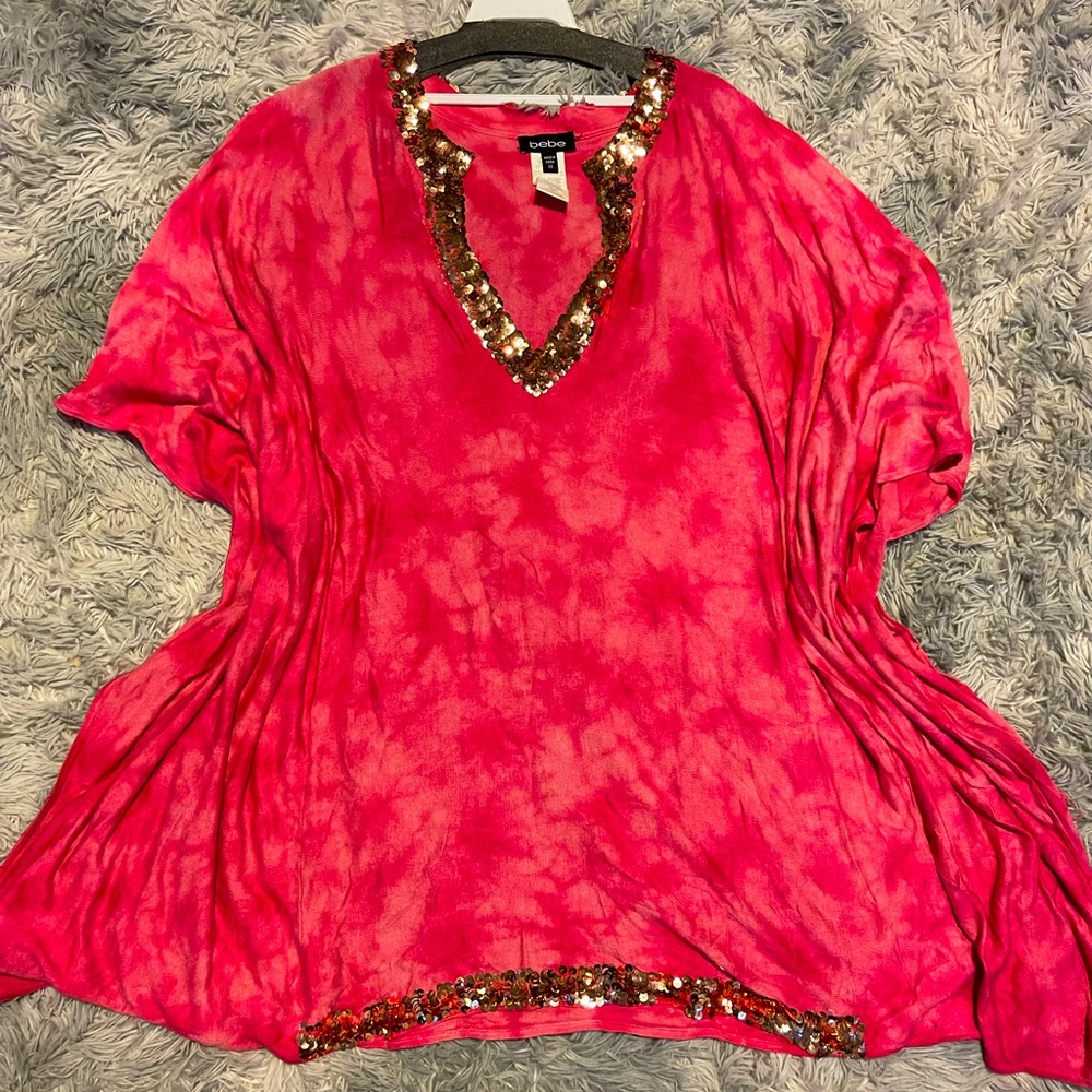 Bebe Sequence Flared Top, Xs - image 1